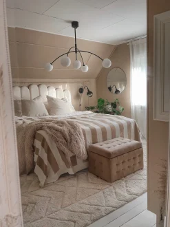 Tamborete Com Arrumação Em Veludo Castanho Claro 72 X 42 Cm Michigan