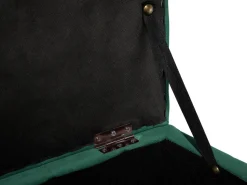 Tamborete Com Arrumação Em Veludo Verde Escuro 72 X 42 Cm Michigan