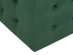 Tamborete Com Arrumação Em Veludo Verde Escuro 72 X 42 Cm Michigan