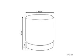 Tamborete Com Arrumação Veludo Verde E Preto E Padrao De Folhas 38 Cm Wriley