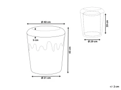 Tamborete Creme E Rosa Com Arrumação Mousee