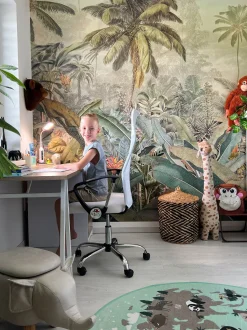 Tamborete Em Pele Sintetica Cinzenta Clara Com Arrumação Elephant