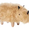 Tamborete Em Pele Sintetica Cor De Areia Woolly