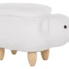 Tamborete Em Tecido Branco Com Arrumação Bear