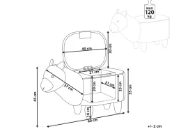 Tamborete Em Tecido Branco Com Arrumação Alpaca