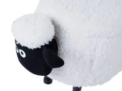 Tamborete Em Tecido Branco Com Arrumação Sheep