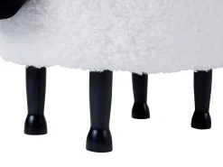 Tamborete Em Tecido Branco Com Arrumação Sheep