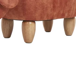 Tamborete Em Tecido Castanho Dourado Com Arrumação Doggy