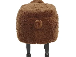 Tamborete Em Tecido Castanho Com Arrumação Sheep