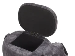 Tamborete Em Tecido Cinzento Escuro Com Arrumação Doggy