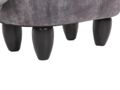 Tamborete Em Tecido Cinzento Escuro Com Arrumação Doggy