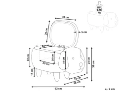 Tamborete Em Tecido Cinzento Escuro Com Arrumação Doggy