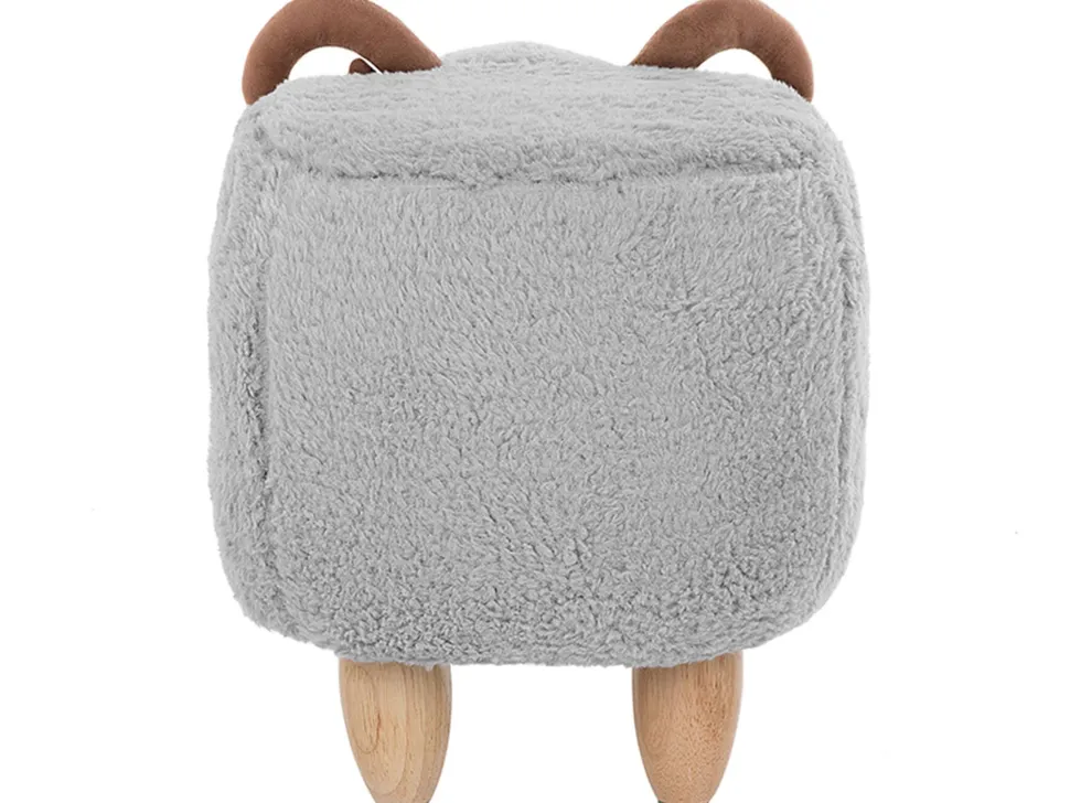 Tamborete Em Tecido Cinzento Lamb