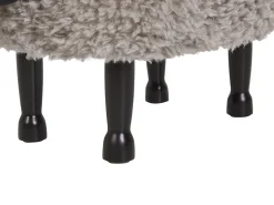 Tamborete Em Tecido Cinzento Com Arrumação Sheep