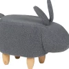 Tamborete Em Tecido Cinzento Bunny