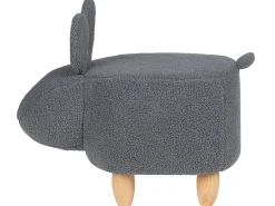 Tamborete Em Tecido Cinzento Bunny