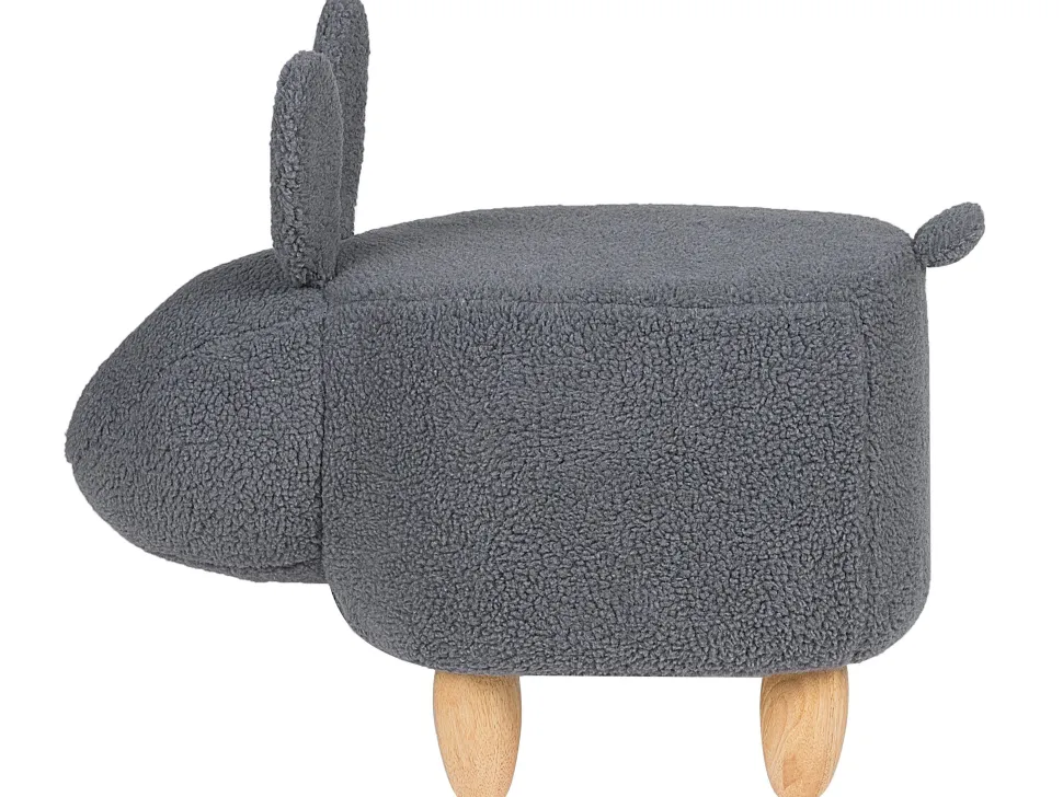 Tamborete Em Tecido Cinzento Bunny