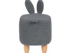 Tamborete Em Tecido Cinzento Bunny