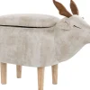 Tamborete Em Tecido Creme Com Arrumação Reindeer