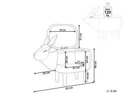 Tamborete Em Tecido Creme Com Arrumação Reindeer