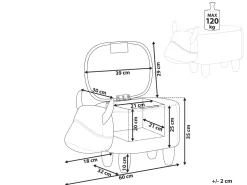Tamborete Em Tecido Malhado Branco E Preto Com Arrumação Cow