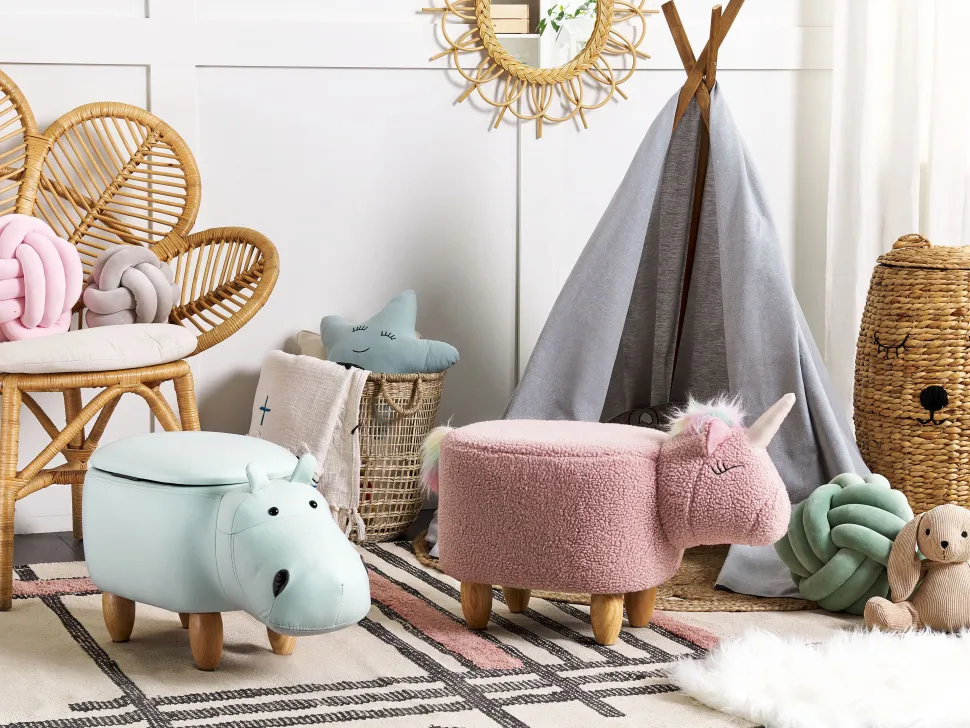 Tamborete Em Tecido Rosa Unicorn