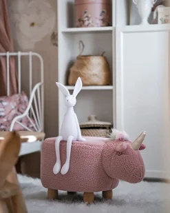 Tamborete Em Tecido Rosa Unicorn