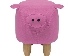 Tamborete Em Tecido Rosa Piggy