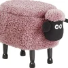 Tamborete Em Tecido Rosa Com Arrumação Sheep