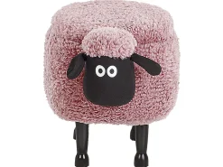Tamborete Em Tecido Rosa Com Arrumação Sheep