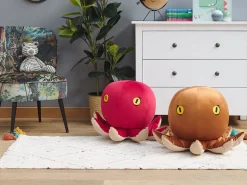 Tamborete Em Veludo Castanho Octopus