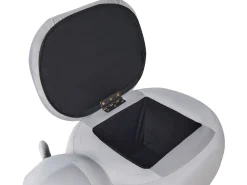 Tamborete Em Veludo Cinzento Com Arrumação Coala