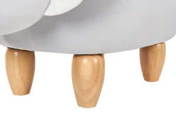 Tamborete Em Veludo Cinzento Com Arrumação Coala