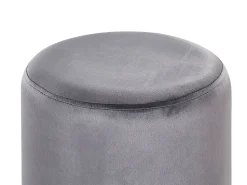 Tamborete Em Veludo Cinzento Brigitte