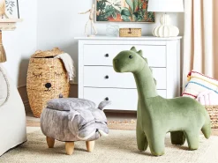 Tamborete Em Veludo Cinzento Pug