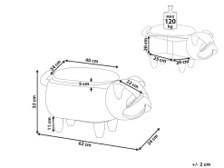 Tamborete Em Veludo Cinzento Pug