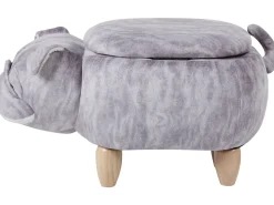 Tamborete Em Veludo Cinzento Pug