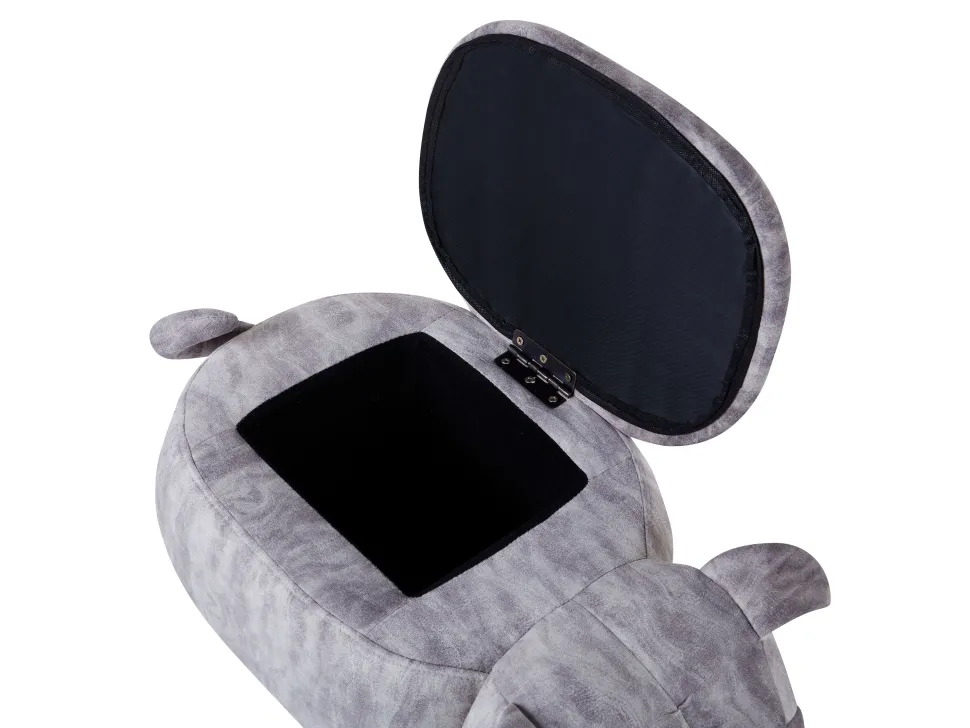 Tamborete Em Veludo Cinzento Pug