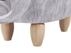 Tamborete Em Veludo Cinzento Pug