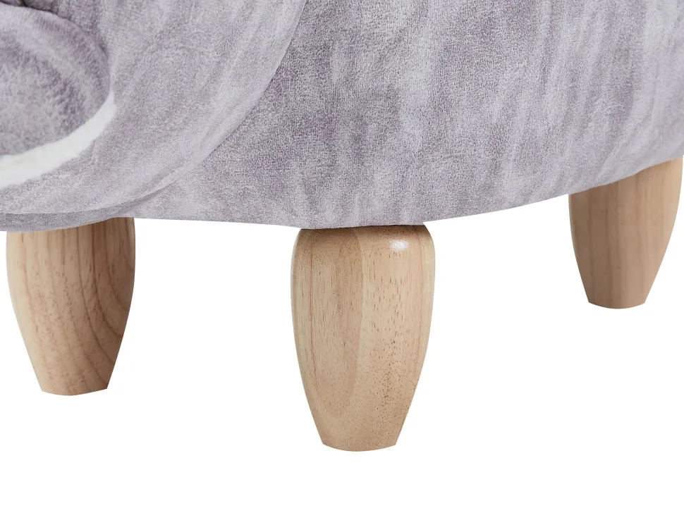 Tamborete Em Veludo Cinzento Pug