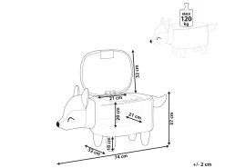 Tamborete Em Veludo Laranja Com Arrumação Fox