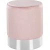 Tamborete Em Veludo Rosa Brigitte