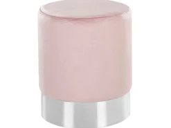 Tamborete Em Veludo Rosa Brigitte