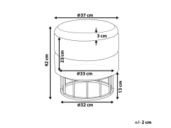 Tamborete Em Veludo Rosa Com Arrumação Elgin