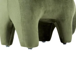 Tamborete Em Veludo Verde Brontosaur