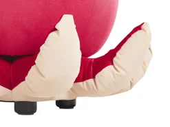 Tamborete Em Veludo Vermelho Octopus