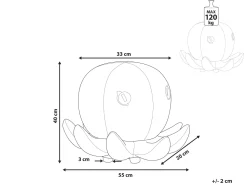Tamborete Em Veludo Vermelho Octopus