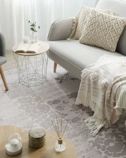 Tapete Cinzento Claro E Rosa 160 X 230 Cm Ballica