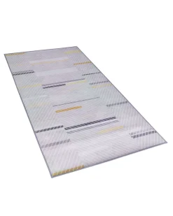 Tapete Cinzento E Amarelo 80 X 150 Cm Ergenli