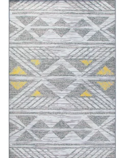 Tapete Cinzento E Amarelo 160 X 230 Cm Kargi